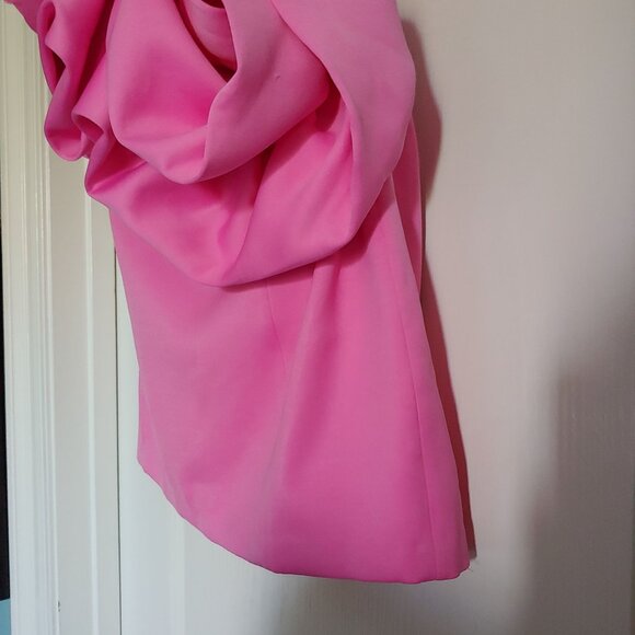 Zara Voluminous 3D Flower Design Dress Statement Piece Fuchsia Party Floral Mini - Picture 8 of 15